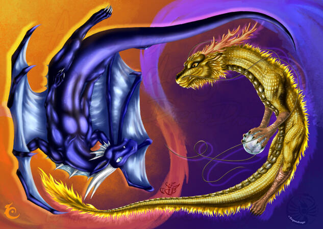 Full-Render, two figures with simple stylized background - $375